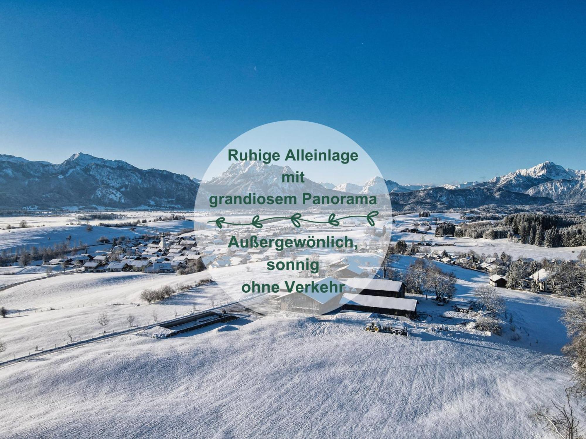 Chalet - Ferienwohnungen - Biohof Stoeger - Panoramasuedbalkon - Grandiose Aussicht Auf See, Berge Und Schloss Neuschwanstein Rieden Εξωτερικό φωτογραφία